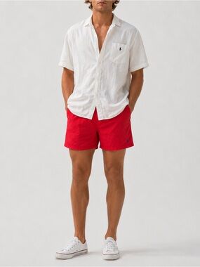 Vintage Polo by Ralph Lauren Red Men's Swim Trunks Size Large
